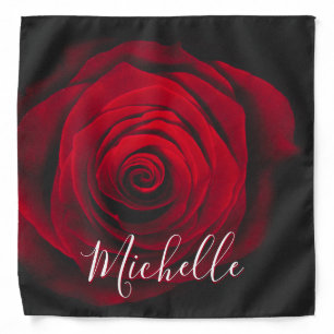 Custom monogram red rose vintage photograph bandana