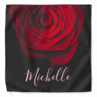 Custom monogram red rose vintage photograph black