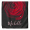 Custom monogram red rose vintage photograph black