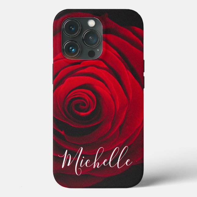 Custom monogram red rose vintage photograph Case-Mate iPhone case (Back)