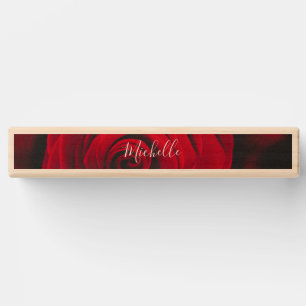 Custom monogram red rose vintage photograph topple tower