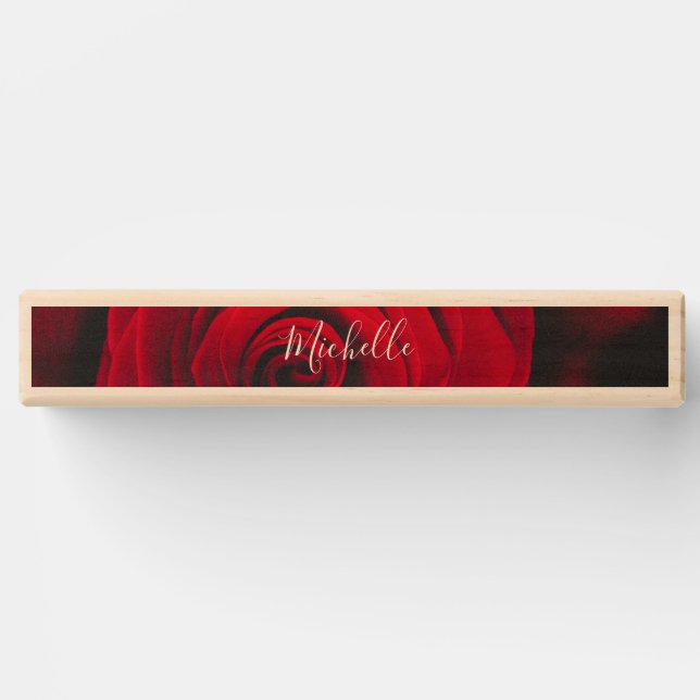 Custom monogram red rose vintage photograph  topple tower (Front)