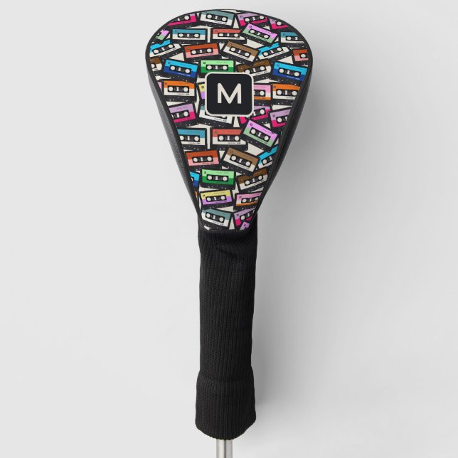 Custom Monogram Retro Casette Tapes Golf Head Cover (Front)