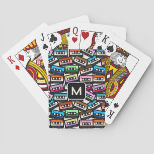 Custom Monogram Retro Casette Tapes Poker Cards