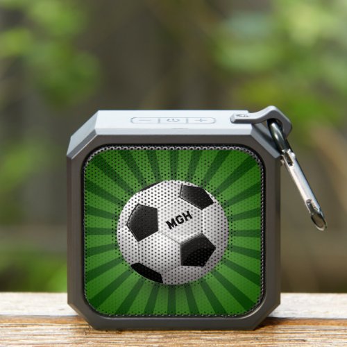 Custom Monogram Retro Soccer Ball Bluetooth Speaker