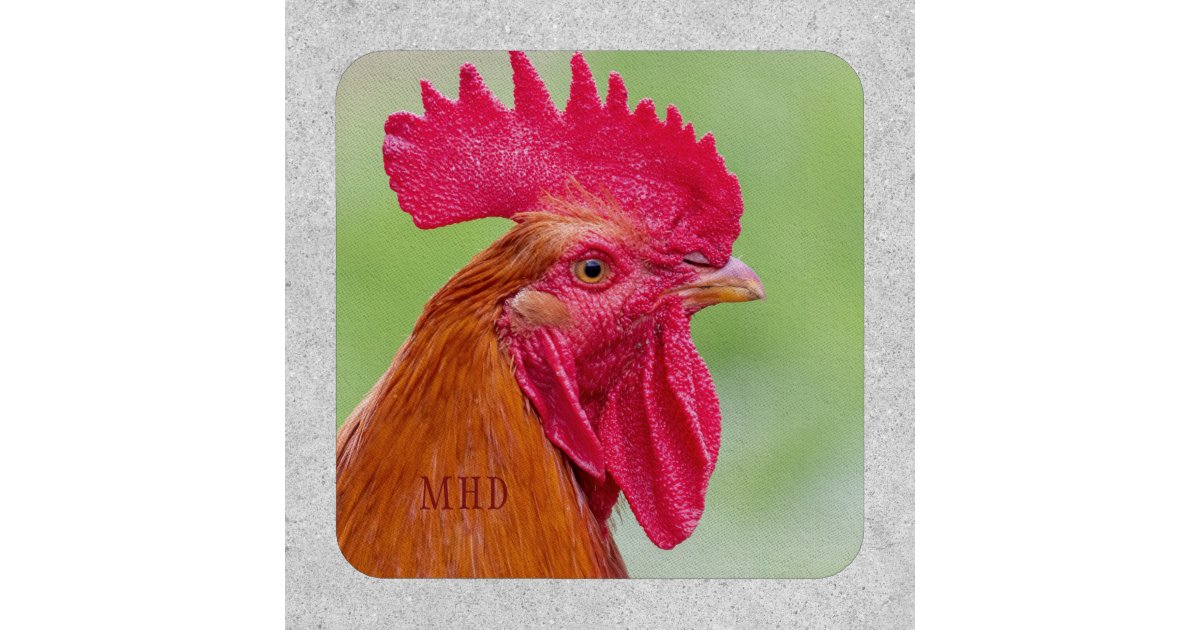 Custom Monogram Rooster Patch | Zazzle