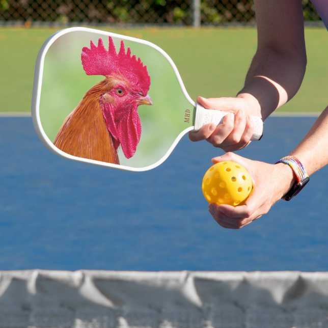 Custom Monogram Rooster Pickleball Paddle (Insitu)