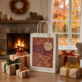 Custom Monogram Russet Fawn Print  Medium Gift Bag