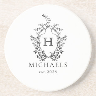 Custom Monogram Sandstone Coaster