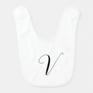 Custom monogram script initial baby bib