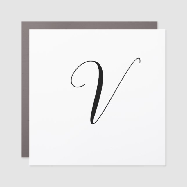 Custom monogram script initial car magnet (Front)