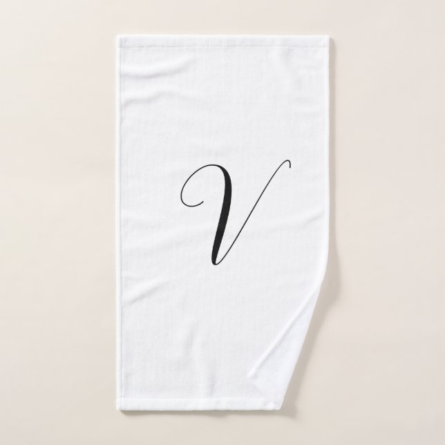 Custom monogram script initial hand towel  (Hand Towel)