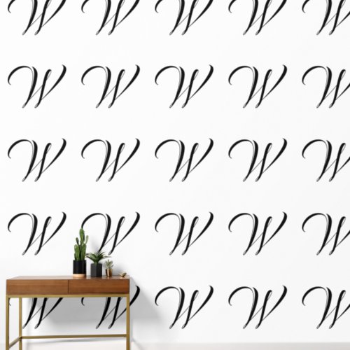 Custom Monogram Script Initial Large Print Wallpaper