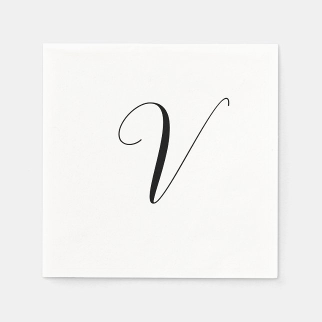 Custom monogram script initial napkins (Front)