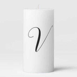Custom monogram script initial pillar candle