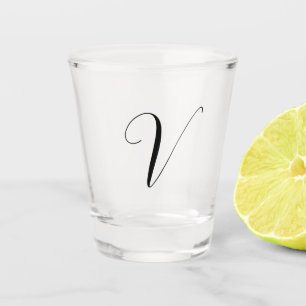 Custom monogram script initial shot glass