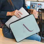 Custom Monogram  Script Initial Soft Blue & Purple Laptop Sleeve<br><div class="desc">This laptop sleeve in a soft blue and purple hue showcases a modern design with a monogram in a script font, adding a contemporary touch to your device. Its sleek style combines both sophistication and protection for your laptop. Embrace a trendy and personalized accessory with this sleeve, marrying modern aesthetics...</div>