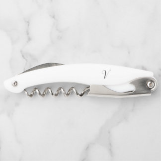 Custom monogram script initial waiter's corkscrew