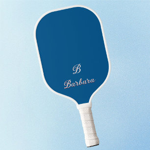 Custom Monogram Script Name Carbon Fiber Pickleball Paddle