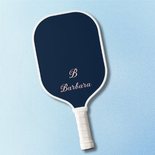Custom Monogram Script Name Carbon Fiber Pickleball Paddle