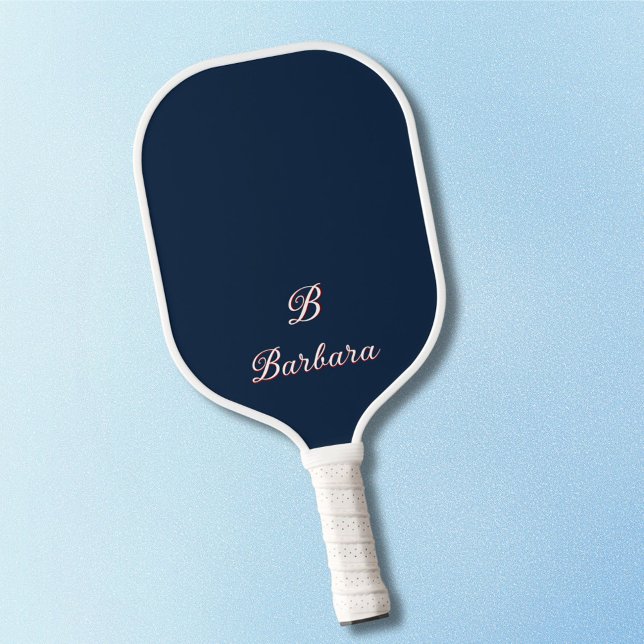 Custom Monogram Script Name Carbon Fiber Pickleball Paddle (Creator Uploaded)