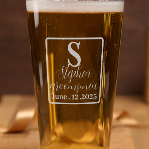 Custom Monogram Shot Glasses for Groomsmen