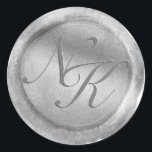 Custom Monogram Silver Wax Seal Sticker<br><div class="desc">Custom Monogram Vintage Silver Monogrammed Wax Seal Sticker - Wedding Monogram Initials Stickers for use on your invitation envelopes!

 ~ Check my shop to see the entire wedding suite for this design!</div>