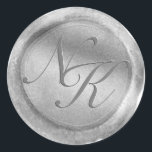 Custom Monogram Silver Wax Seal Sticker<br><div class="desc">Custom Monogram Vintage Silver Monogrammed Wax Seal Sticker - Wedding Monogram Initials Stickers for use on your invitation envelopes!

 ~ Check my shop to see the entire wedding suite for this design!</div>