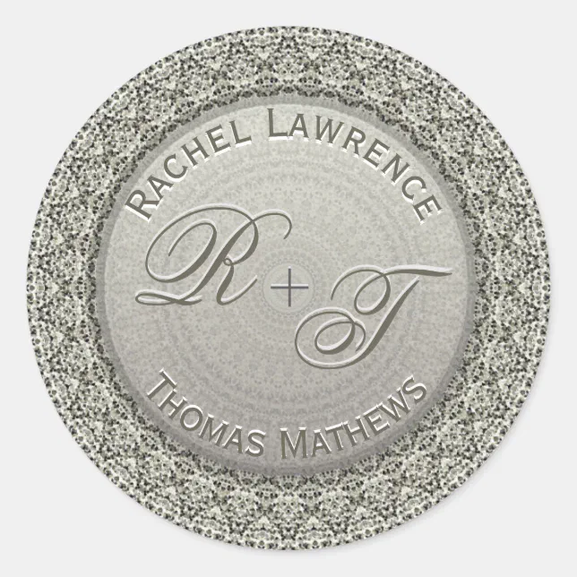 Custom Monogram Silver Wedding Seal | Zazzle