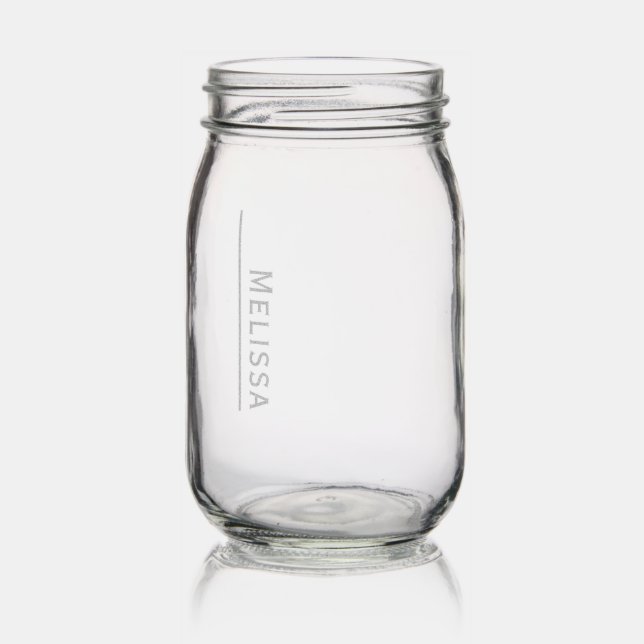 Custom monogram, simple line mason jar (Glassware)