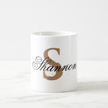 Custom Monogram Simple Script Business Coffee Mug by ReligiousStore at Zazzle