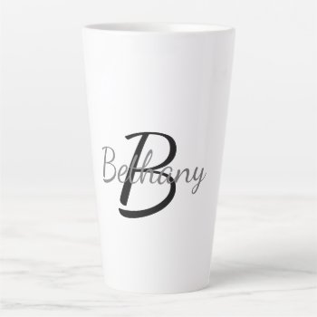 Custom Monogram Simple Script Business Latte Mug by bestipadcasescovers at Zazzle