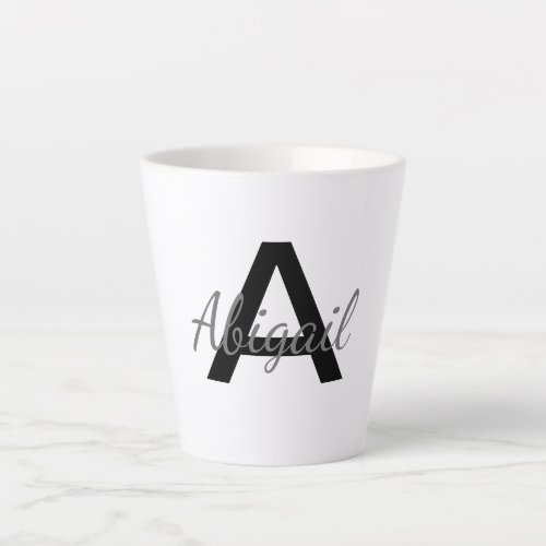 Custom Monogram Simple Script Business Latte Mug