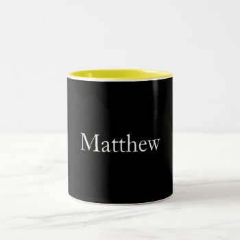 Custom Monogram Simple Script Two-tone Coffee Mug by ReligiousStore at Zazzle