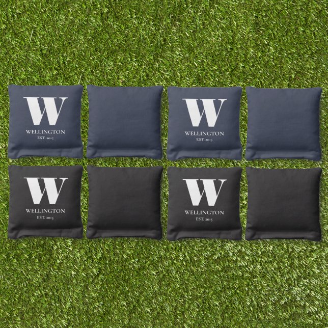 Custom Monogram Single Letter Family Name Cornhole Bags (Set)