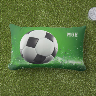 Custom Monogram Soccer Ball Lumbar Pillow
