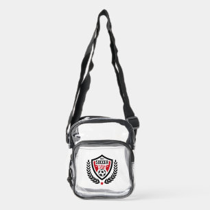 Custom Monogram Soccer Logo Clear Crossbody Bag