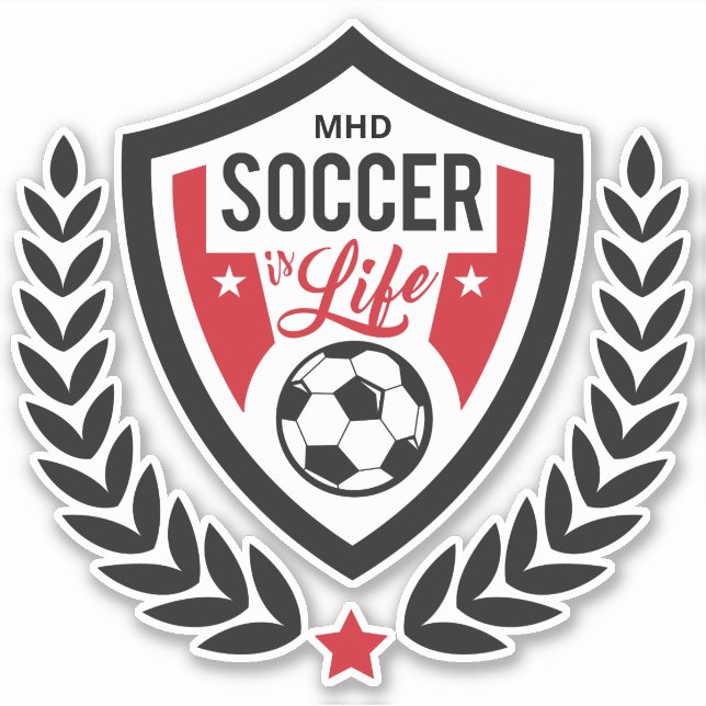 Custom monogram Soccer Logo Sticker (Front)