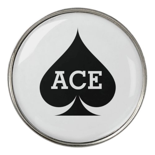 Custom monogram spade playing card icon golf ball marker