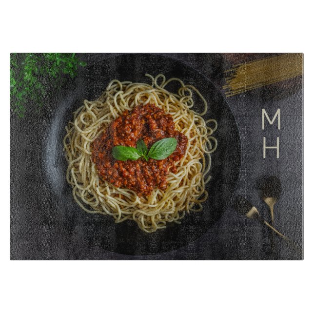 Custom Monogram Spaghetti Cutting Board (Front)