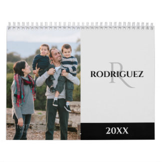 Custom Monogram Spanish Grey 2024 Photo Calendar