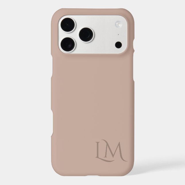 Custom Monogram Spring Taupe  Case-Mate iPhone Case (Back)