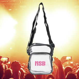 Custom Monogram Stadium Approved Game Day Concert Clear Crossbody Bag
