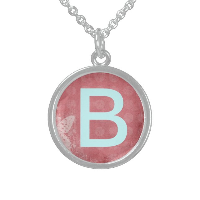 Custom Monogram Sterling Silver Necklace (Front)