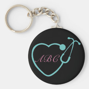 Custom Monogram Stethoscope Key Chain 