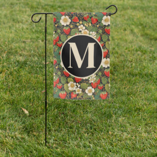 Custom Monogram Strawberry Garden Flag