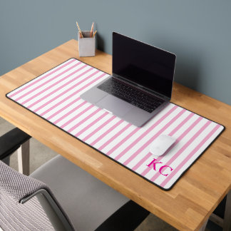 Custom Monogram Striped Workspace Personalized Desk Mat