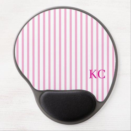 Custom Monogram Striped Workspace Personalized Gel Mouse Pad