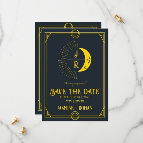 Custom Monogram tarot card wedding save the date