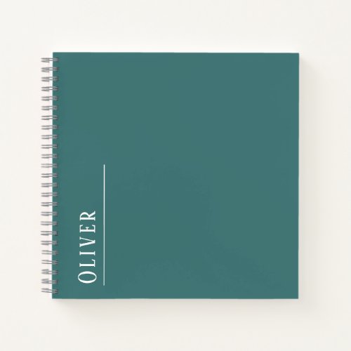 Custom monogram teal blue green  notebook